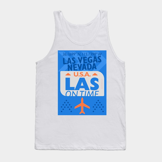 LAS airport code 27092021 blue Tank Top by Woohoo